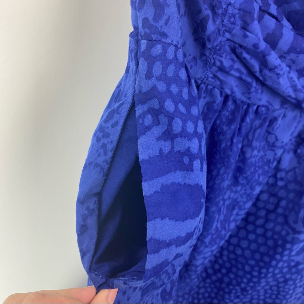Express Blue Gauze Animal Print Strapless Minidress Medium - Picture 6 of 9